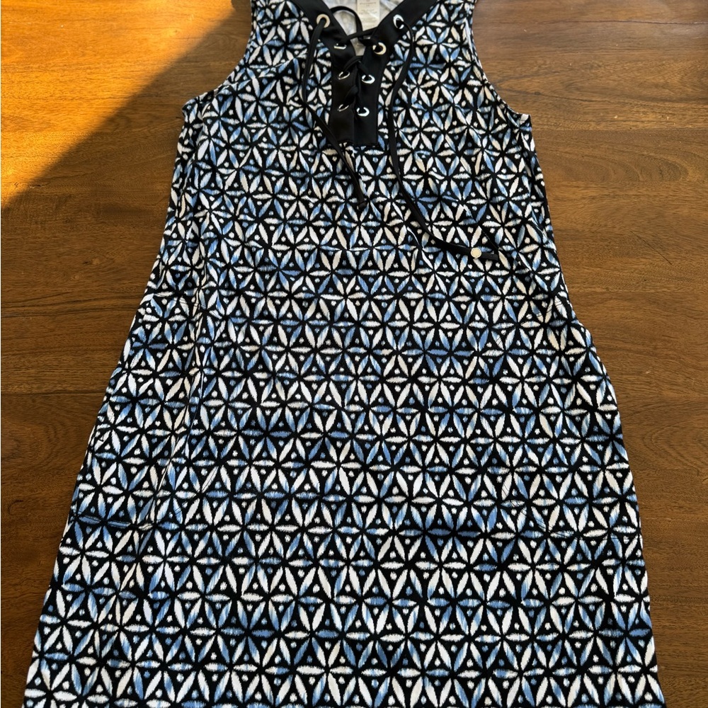 Tommy Bahama Black and Blue Geometric Dress